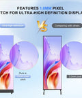 80 Inch Led Digital Signage Display With P1.86 Clarity And Frameless Splicing Setup Includes A Heavy Duty Flight Case As A Twin Pair Built Tough For Commercial Drops And Loaded With Straight Fire Pixels That Will Go Hard Onstage comparison of 1.8mm and 3.0mm pixel pitch displays