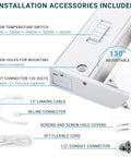 LED Swivel Under Cabinet Light Kit With 5 Color Temperature Options, 32 Inch, 18W, dimmable, installation accessories