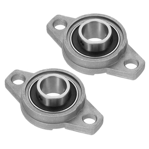 Beefed Up Pillow Block Bearing Set 20mm Bore 13/16 Inch, Zinc Alloy Steel Flange Mounted Self Alignment Insert Bearings, 2 pieces