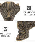 Close-up of Vintage Zinc Alloy 8 Pcs Furniture Legs Set with ornate claw feet and delicate design featuring floral patterns.