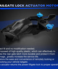 OEM Style Tailgate Actuator For Ford F150 F250 F350 2017 To 2021 Rear Gate Power Lock close-up of motor unit with blue connectors