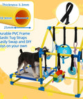 Puppy Play Gym Indoor Dog Playground With 8 Enrichment Toys Hanging Toys PVC Frame Interactive Activity Center for pups