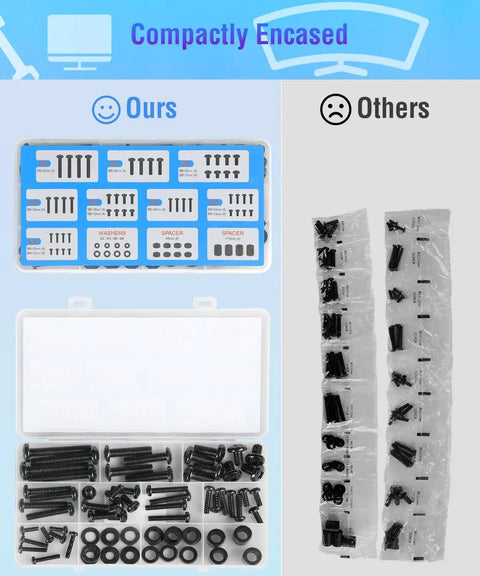 No Sweat Vesa Tv Mounting Hardware Kit Complete M4 M5 M6 M8 Screws With Washers And Spacers for organized installation set.