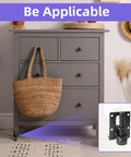 Scene with gray cabinet using 16 Piece Adjustable Leveling Feet Set For Cabinets, Wardrobes, And Tables, 2.2 Inch L Shaped Heavy Duty Metal Levelers With Screws And Wrench, Black Finish, Includes Lock Nuts For Precise Height Adjustments.
