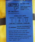 Close-up of label on 12 Piece Polyester Endless Round Sling Kit For Lifting Rigging Hoist Towing And Wrecker Recovery Heavy Duty Round Slings