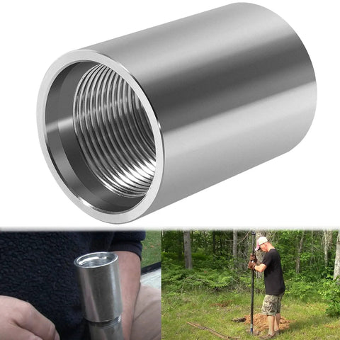 1 1/4 Inch Galvanized Well Point Drive Coupling With Female Thread, Heavy Duty Connector For 1 1/4 Pipe, Replacement For Drcoup125, Secure Quick Connect, Leak Proof Fit, Durable Metal Coupler For DIY And Pro Well Point Work, galvanized steel coupling
