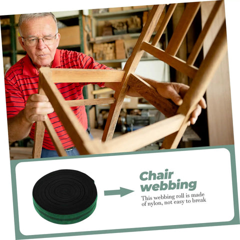 Man using Heavy Duty Nylon Elastic Webbing Straps For Furniture Chart And Sofa Repair Dead Easy Diy Upholstery Fix on chair.
