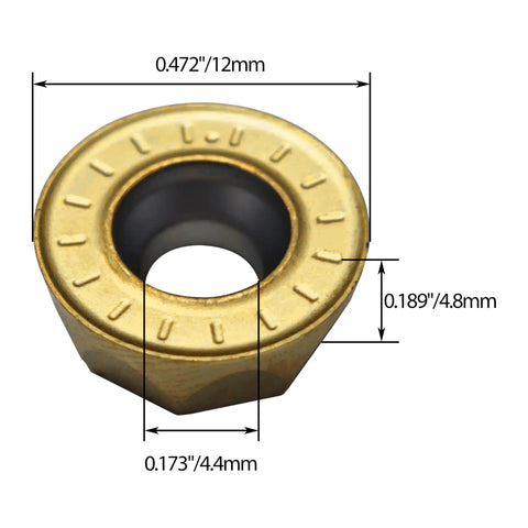 Round Carbide Milling Inserts R6 For Lathe Machining Steel And Stainless Steel For Metalworking Pros 12mm Diameter 4.8mm Thick