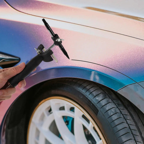 Auto Scratch Repair Tool Kit For Wheel Arches And Sheet Metal, ergonomic plastic and iron line marker on car wheel arch