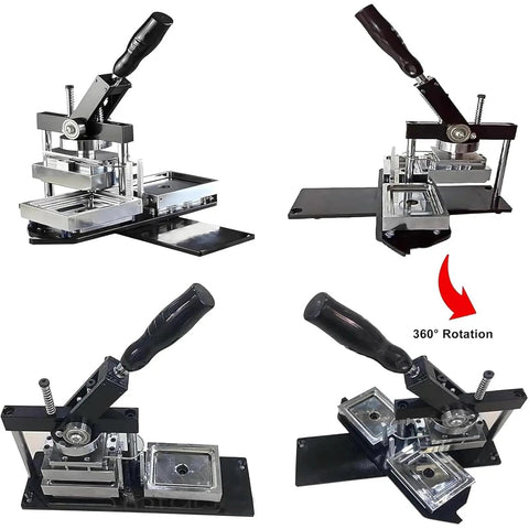 Dope DIY Fridge Magnet Maker Kit with Photo Magnet Machine showing 360 degree press rotation for photo creation