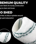 Close-up of Premium 18 Pack 9 Inch Microfiber Paint Roller Covers With Half Inch Nap Non Shedding Texture for high paint absorption.