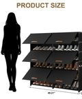 42 Pair Shoe Storage Cabinet With Doors To Stash Your Kicks 2 By 7 Tier Space Saving Plastic Shoe Organizer With Cover front view