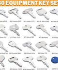 60 Piece Heavy Equipment Keys Master Set For Construction Machinery Pro Grade Ignition Keys Kit For Tractors Loaders Excavators Dozers And More Compatible With Most Major Brand Machines On Site; assorted metal keys