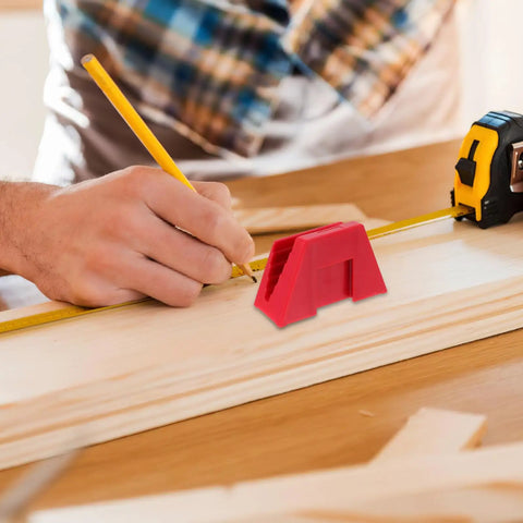 Person using tape measure and pencil on wood with 12 Piece Modular Wrench Storage Rack Magnetic Tool Holder Organizer Tray visible