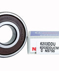 Get Ready to Work with These Bad Boy 6203 Deep Groove Ball Bearings Measuring 17x40x12mm Featuring 2RS DDU VV Double Shields, showing bearing and box.