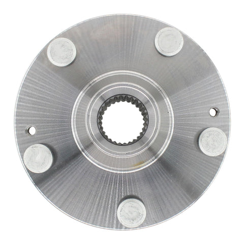 Front view of Front Wheel Bearing Hub Assembly For Hyundai Elantra 2011 To 2016 Elantra GT 2016 To 2017 Veloster 2012 To 2017 And Kia Forte 2014.