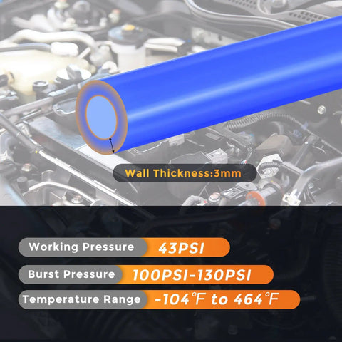 Dmiotech 3Pcs Blue Silicone Vacuum Hose Kit For Autos With 1/8 Inch 5/32 Inch And 5/16 Inch Inner Diameters, wall thickness 3mm in engine bay