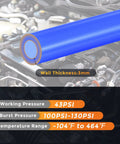 Cool DMiotech 6Pcs Blue Silicone Vacuum Hose Kit For Cars Including 1/8 Inch To 3/8 Inch Inner Diameter High Pressure Tubing Great For Engine Air Lines Windshield Washer Fluid Transfer And Auto Projects Handling Up To 130 PSI Max Pressure With Five Feet, 3mm wall thickness in engine bay