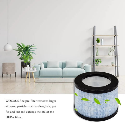 Replacement Air Filter 2 Pack For MK01 MK06 And Compatible Purifiers in a stylish living room setting
