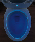 Sanborne Round Nightlight Toilet Seat With Slow Close And Quick Release White Battery Powered Soft Glow Night Light Four AA Batteries