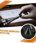 Hand placing Premium Heavy Duty Machine Shaft End Protectors For Grip O Matic Pullers on tool blueprint.
