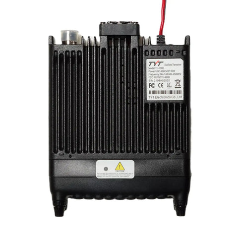 Back view of Dual Band 50W Mobile Radio For Your Vehicle VHF UHF Transceiver With Cable Built In Cross Band Repeater