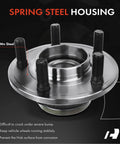 Front And Rear Wheel Bearing And Hub Assembly Kit For Dodge Charger 2006 Through 2009 Magnum 2005 Through 2008 And Chrysler 300 2005 Through 2009 RWD Five Lug displayed showing steel construction and bolt placement