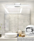 24 Inch Modern LED Vanity Lights above bathroom mirror with 180 degree rotatable joint, chrome finish, bright illumination
