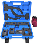 Camshaft Phaser Timing Chain Tool For 3.6L Pentastar V6 Engines with blue carrying case and red gloves