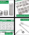 710 Piece Beefy Stainless Steel Set Screw Kit Metric And SAE With Hex Socket Cup Point Screws, Allen Head Grub Screws