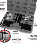 5 Ton Bearing Separator Kit With Bar Puller And Splitters 2 Inch And 3 Inch Hex Push Puller Legs Durable Storage Case for gear pulling