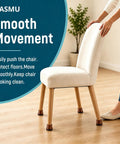 Heavy Duty Silicone Chair Leg Protectors With Felt Bottoms Keep Hardwood Floors Pristine for smooth movement of dining chair on wood floor.
