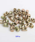 Premium M6 Barrel Nuts and Cross Dowels 30 Piece Set Galvanized Steel Slotted Nuts for secure furniture assembly.