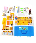 Electromagnetic Circuit Learning Kit For Curious Teens A Hands On Physics Lab With 68 Experiments And Storage Box Magnetic Field Explorations Ideal For Junior And Senior High School Students components displayed with blue box