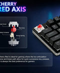 Cherry Red axis mechanics detailed view showing key components for the Compact Six Key Programmable Macro Keypad.