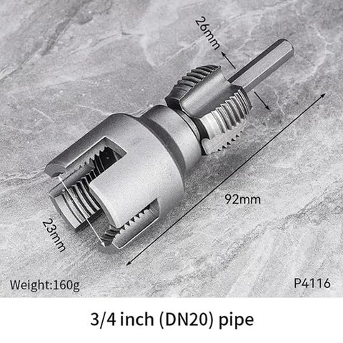Dope 4 In 1 Water Pipe Wrench And Pipe Threader Kit For PVC Pipes Internal And External Threading Tool showing 3/4 inch size