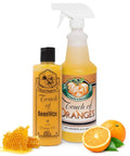Beeswax Wood Polish And Restorer Bundle For Hardwood Floors, All In One Cleaner And Conditioner Spray With Real Orange Oil, 32 Oz and 16 Oz Bottles