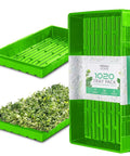 Beast Mode Durable Seed Starting Trays For Seedlings And Microgreens, Reusable Plastic Plant Trays, 5 Pack 1020 Size, green color
