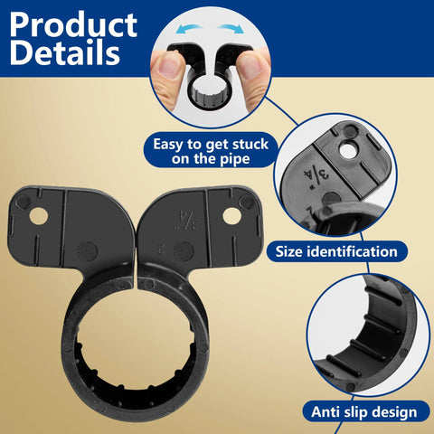 Nkiy Quen 52-piece butterfly-style 3/4 in PEX pipe clamps, black for PEX, copper, CPVC pipes