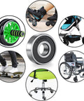 608-2RS ball bearing, 8x22x7 mm, double rubber-sealed steel; for furniture, carts, and wheelchairs.