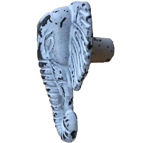 Dope 3 Inch Elephant Head Cabinet Knob Handle Pull For Gate Drawer And Cabinet In Black White Finish Decorative Wrought Iron Hardware
