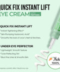 Top Shelf Peptide Eye Cream That Hits Different For Dark Circles And Fine Lines With Hyaluronic Acid And Vitamin B5 To Firm Smooth And Rejuvenate Tired Undereyes Daily Skincare Essentials in a sleek green tube with applicator.