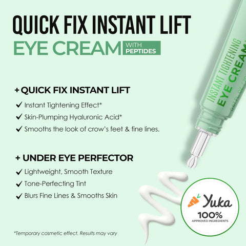 Top Shelf Peptide Eye Cream That Hits Different For Dark Circles And Fine Lines With Hyaluronic Acid And Vitamin B5 To Firm Smooth And Rejuvenate Tired Undereyes Daily Skincare Essentials in a sleek green tube with applicator.