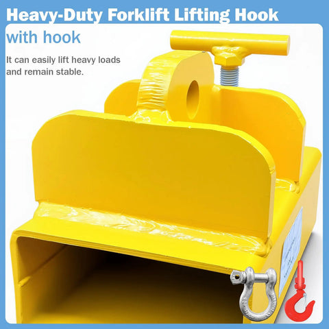 Heavy Duty Forklift Lifting Hook Attachment With 5500 Lbs Capacity, Single Fork Mobile Crane Hoist Builds Ultimate Workhorse For Rigging And Tough Jobs, Rugged Steel Build With Swivel Hook And Easy T-Screw Lock
