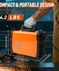 Person holding Dual Voltage Arc Welder For 110V Or 220V, 250 Amp Portable IGBT Inverter Welder For Home DIY Projects