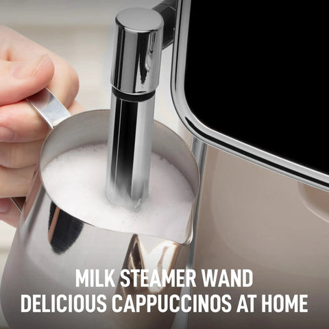 Automatic Espresso Machine With Built In Grinder And Touch Panel For Barista Quality Coffee At Home Milk Frothing Steam Wand
