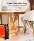 Air Choice 700W oil-filled radiator heater, black compact desk heater for small spaces