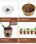 Indoor Bonsai Starter Kit For Adults With Jacaranda Seeds, Tools And Planter, Totally Beginner Friendly, planting steps shown