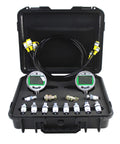 Sinocmp Digital Pressure Gauge Kit With 12000 Psi Hydraulic Test Set features two precision gauges, couplings, and a durable case.