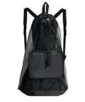 Extra Large Mesh Dive Bag For Scuba Gear And Water Sports, Oversized Foldable Backpack Duffle With Front Zipper Pocket, Black